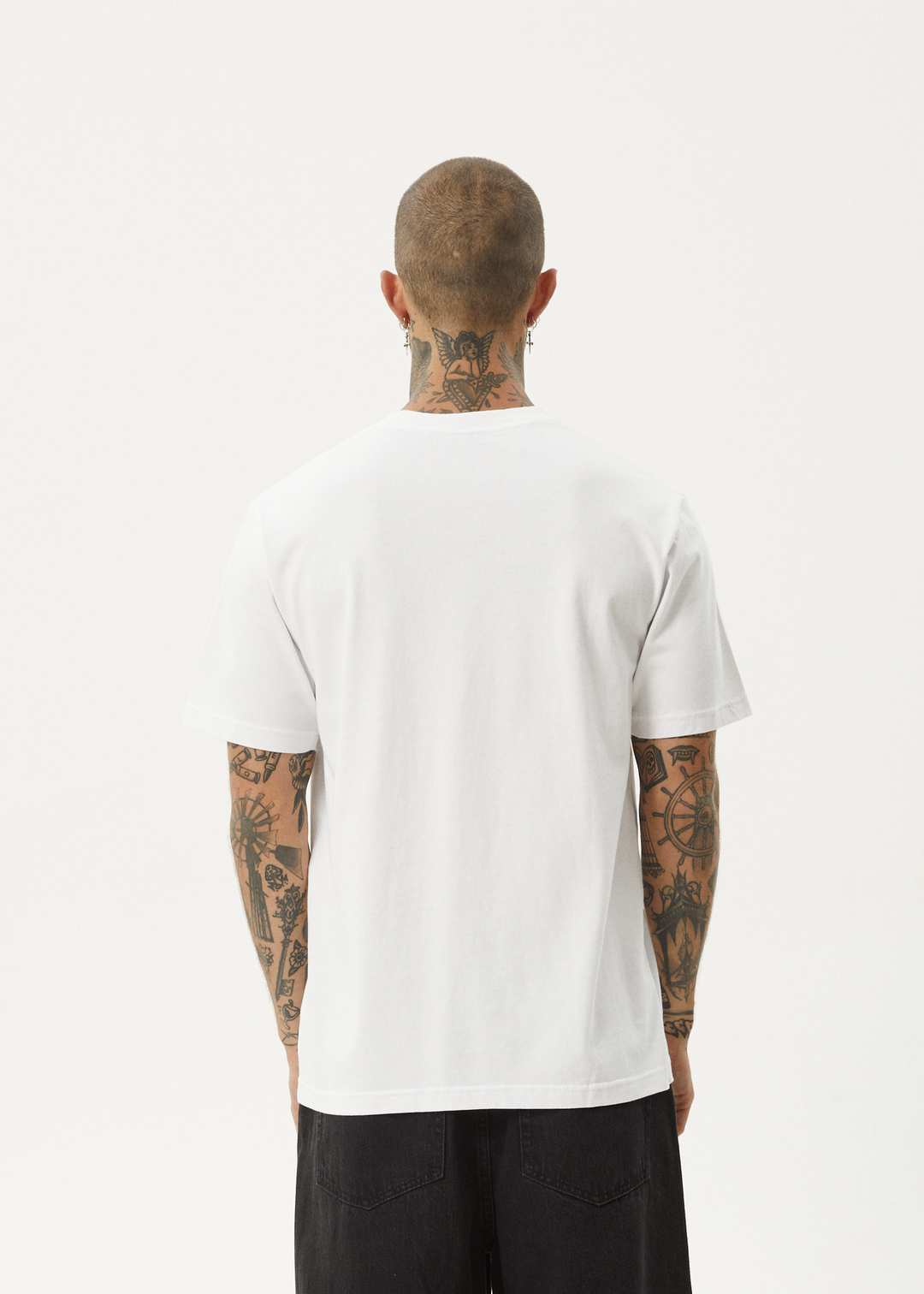 AFENDS Mens Vinyl - Retro Fit Tee - White - Sustainable Clothing - Streetwear