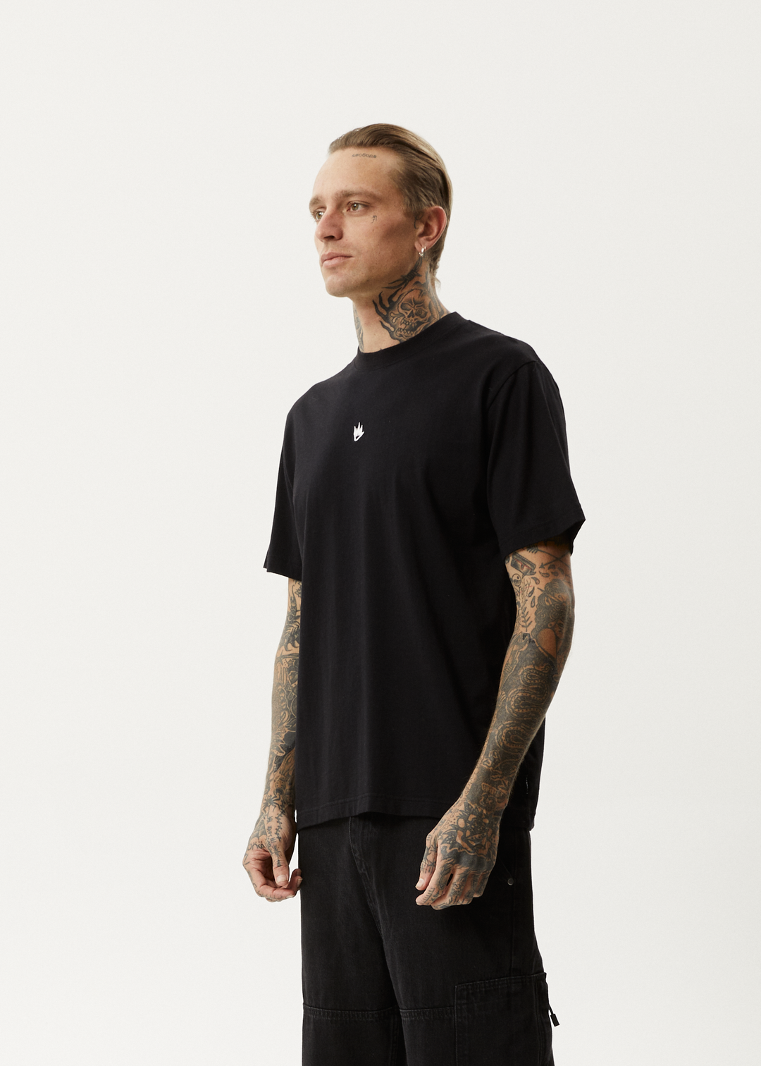 AFENDS Mens Flame - Retro Fit Tee - Black - Sustainable Clothing - Streetwear