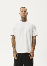 AFENDS Mens Flame - Retro Fit Tee - White - Afends mens flame   retro fit tee   white   sustainable clothing   streetwear