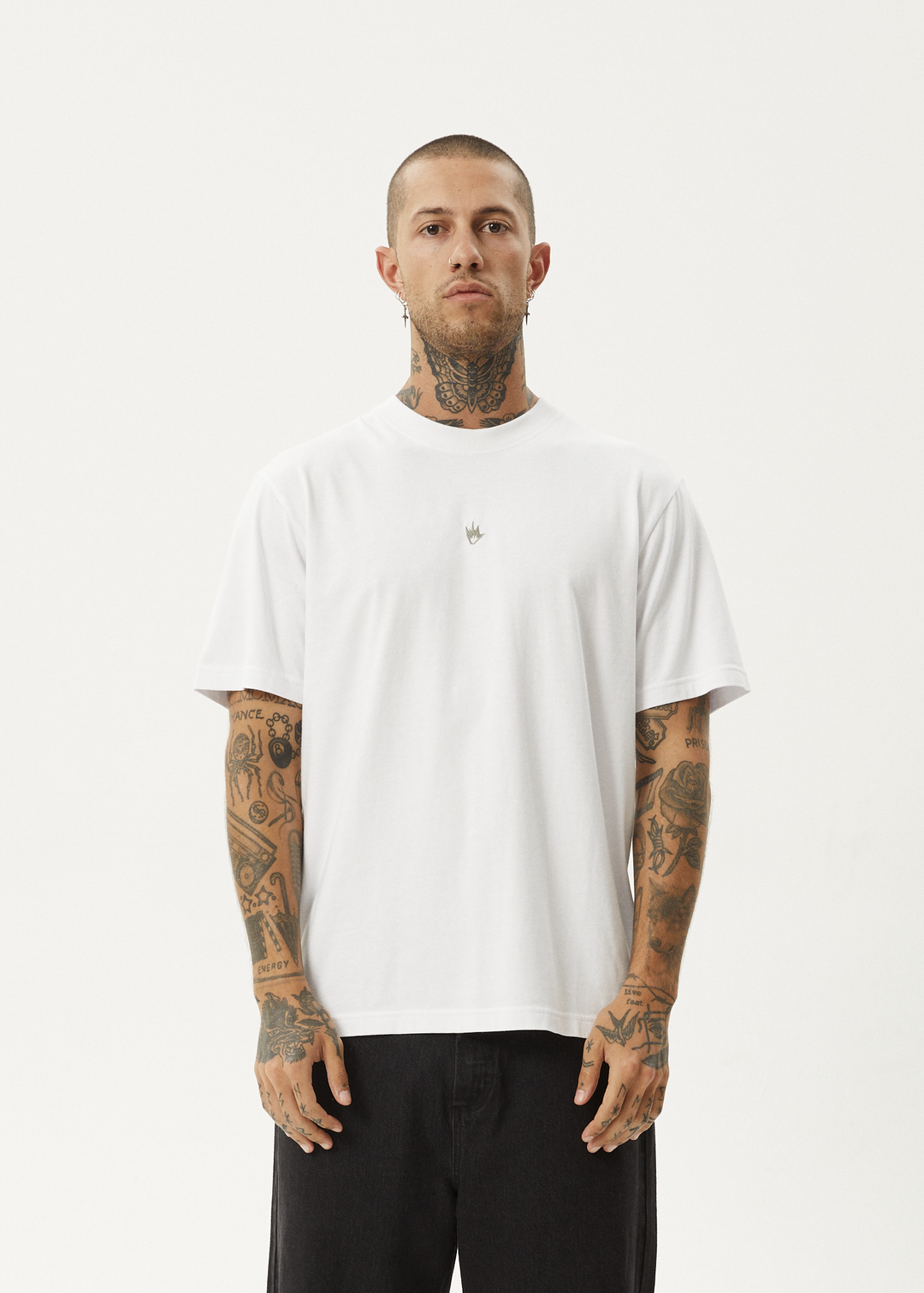 AFENDS Mens Flame - Retro Fit Tee - White - Sustainable Clothing - Streetwear