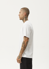 AFENDS Mens Flame - Retro Fit Tee - White - Afends mens flame   retro fit tee   white   sustainable clothing   streetwear