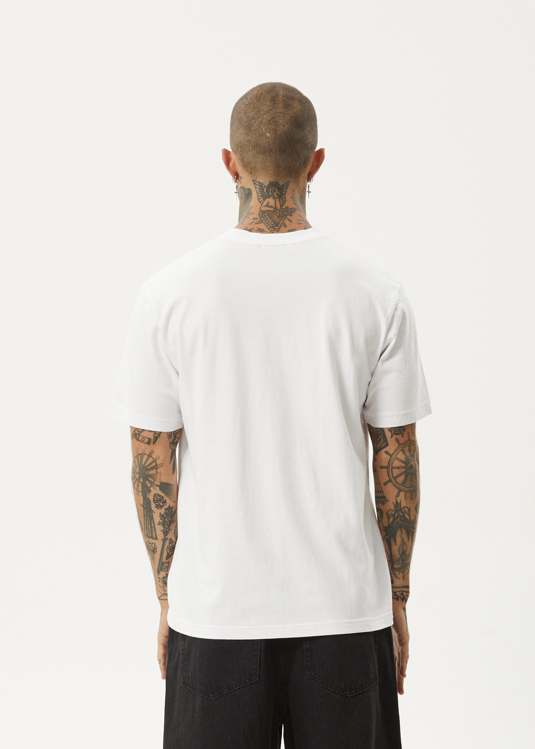 AFENDS Mens Flame - Retro Fit Tee - White - Sustainable Clothing - Streetwear