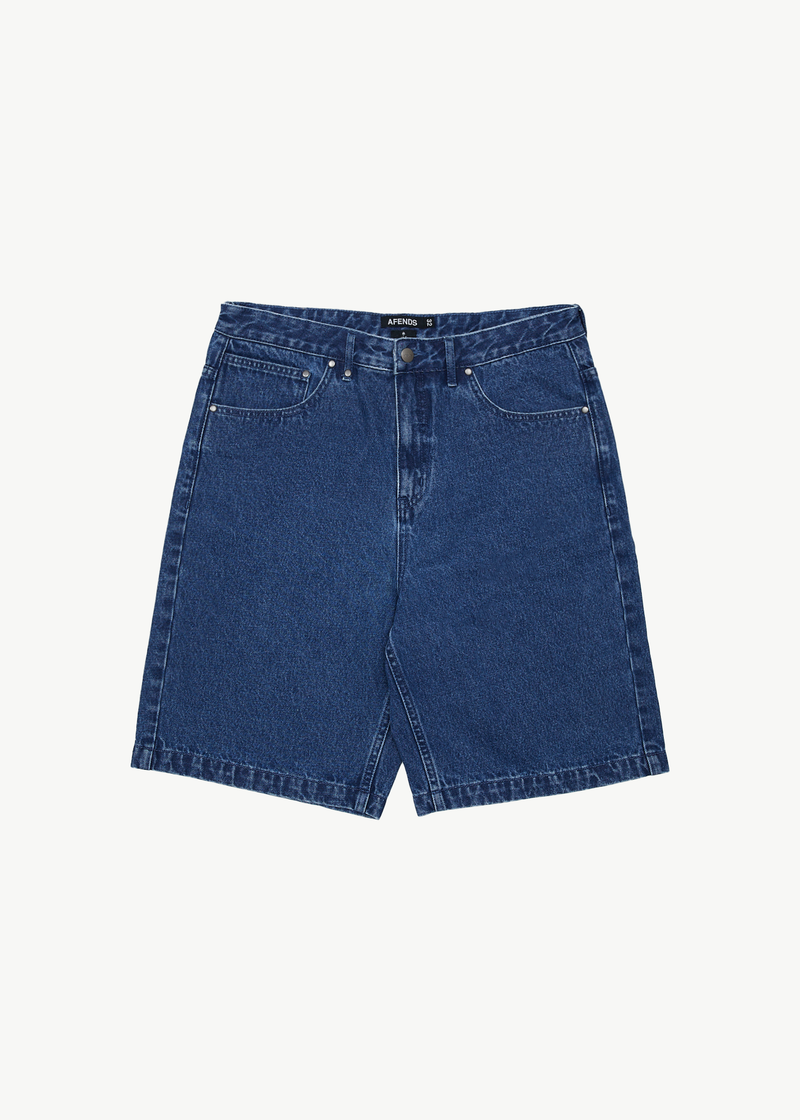 AFENDS Mens Lil C - Denim Baggy Short 22