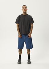 AFENDS Mens Lil C - Denim Baggy Short 22