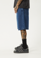 AFENDS Mens Lil C - Denim Baggy Short 22