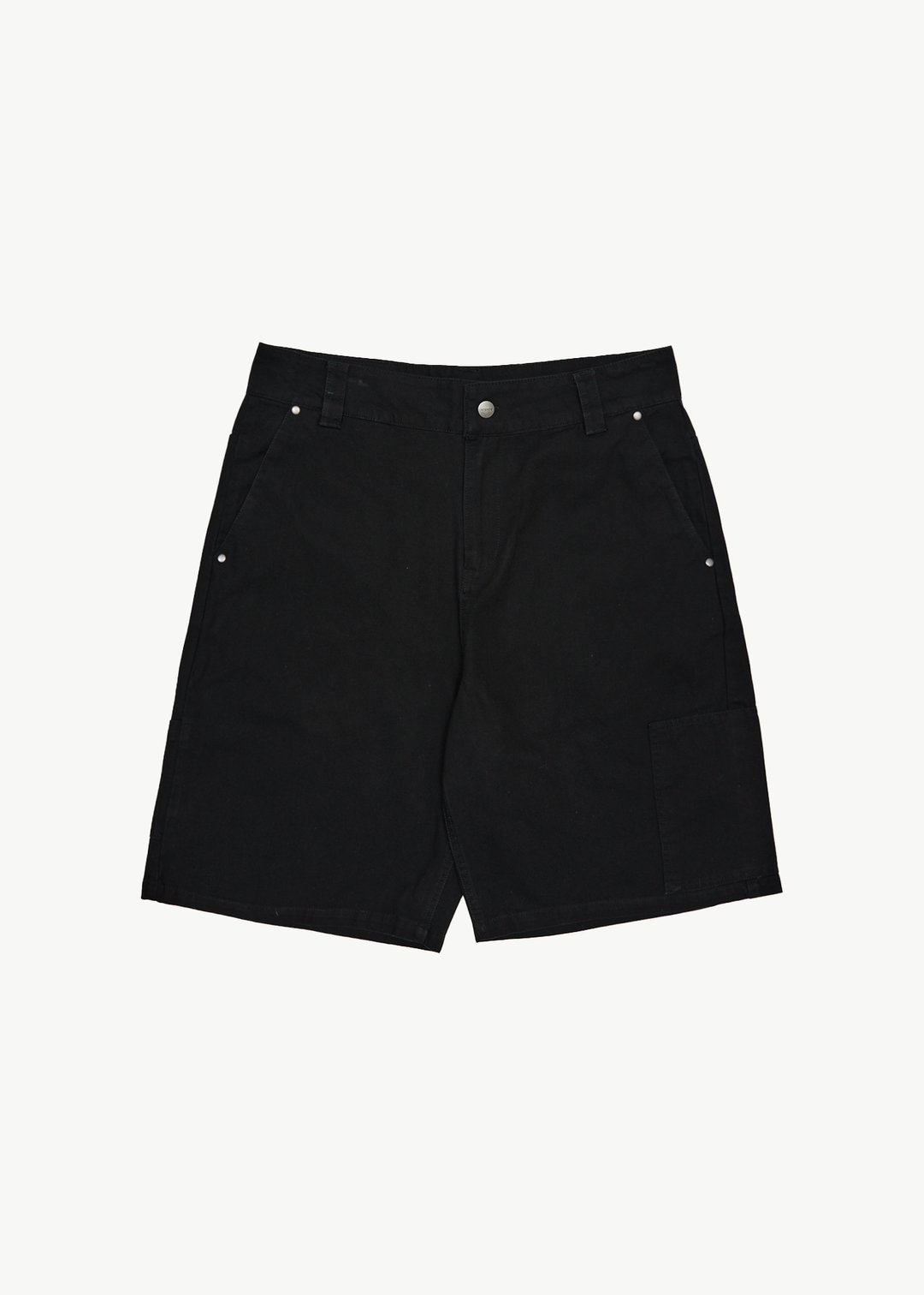 AFENDS Mens Harper - Canvas Carpenter Shorts 22" - Black - Sustainable Clothing - Streetwear