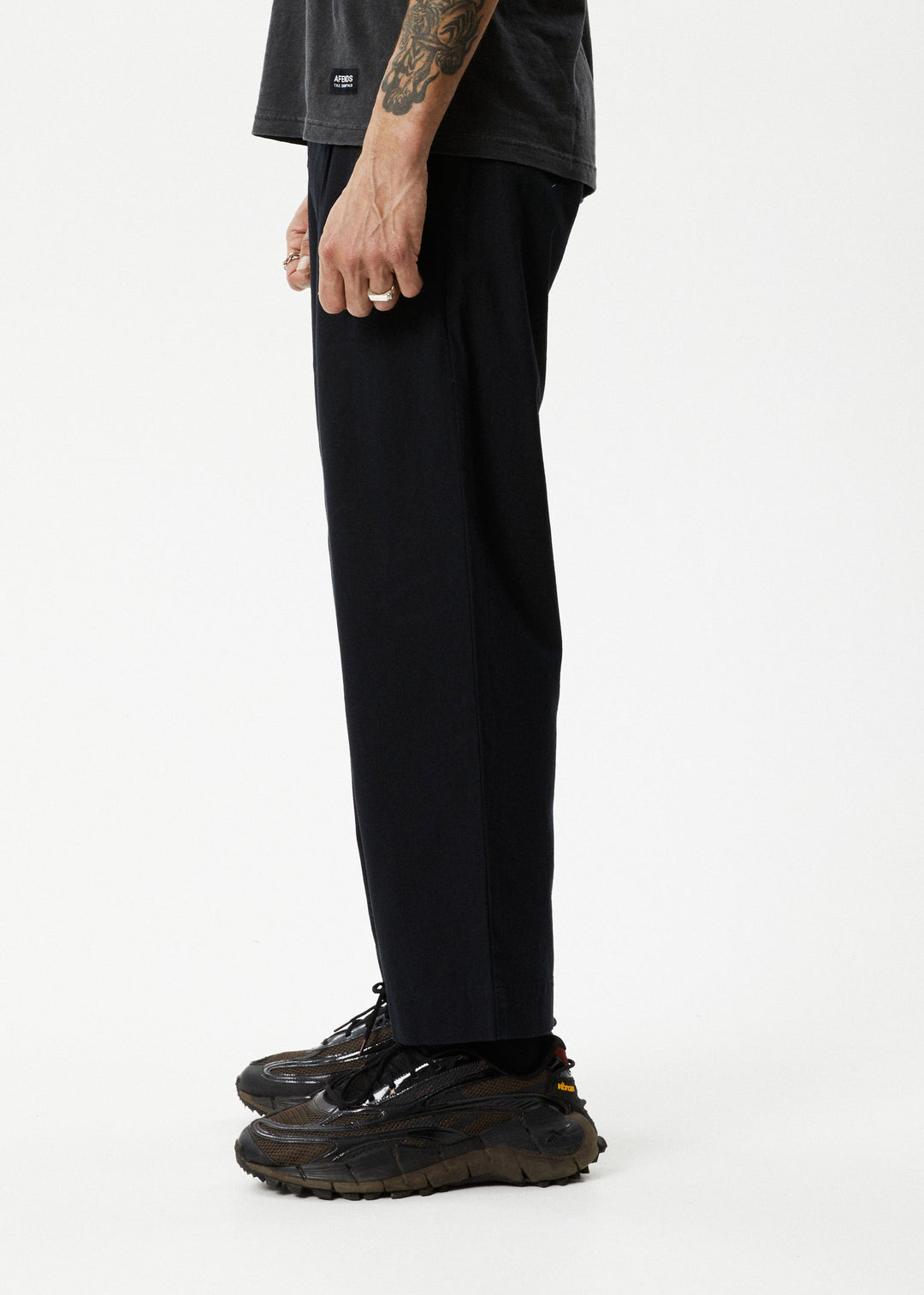 AFENDS Mens Mixed Business - Suit Pants - Black - Sustainable Clothing - Streetwear