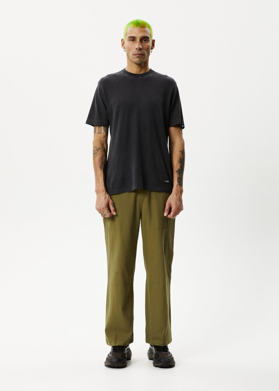 AFENDS Mens Richmond - Recycled Carpenter Pant - Military - Sustainable Clothing - Streetwear