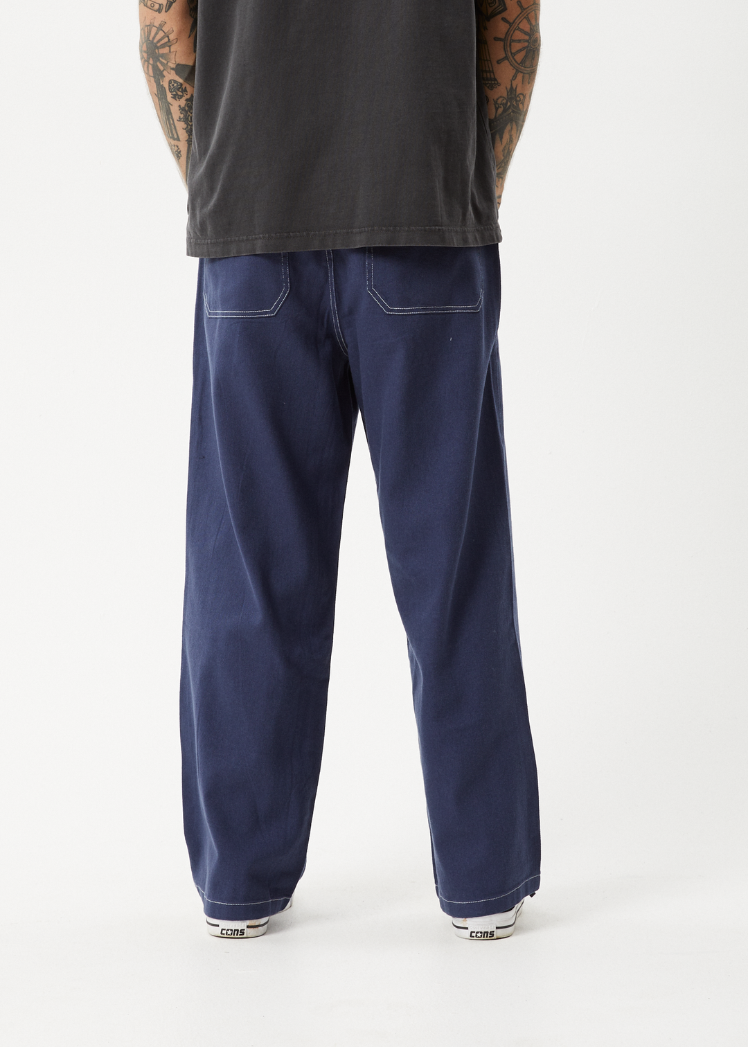 AFENDS Mens Pablo - Recycled Baggy Pant - Navy - Sustainable Clothing - Streetwear