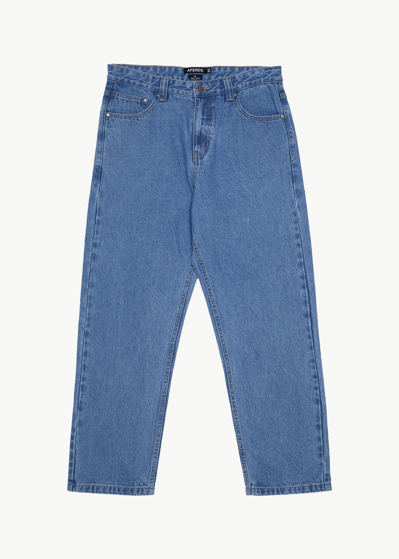 Afends Mens Ninety Two'S - Hemp Denim Relaxed Fit Jean - Worn Blue