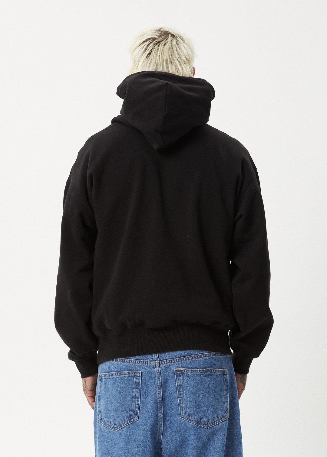 AFENDS Mens Genesis - Boxy Pull On Hood - Black - Sustainable Clothing - Streetwear