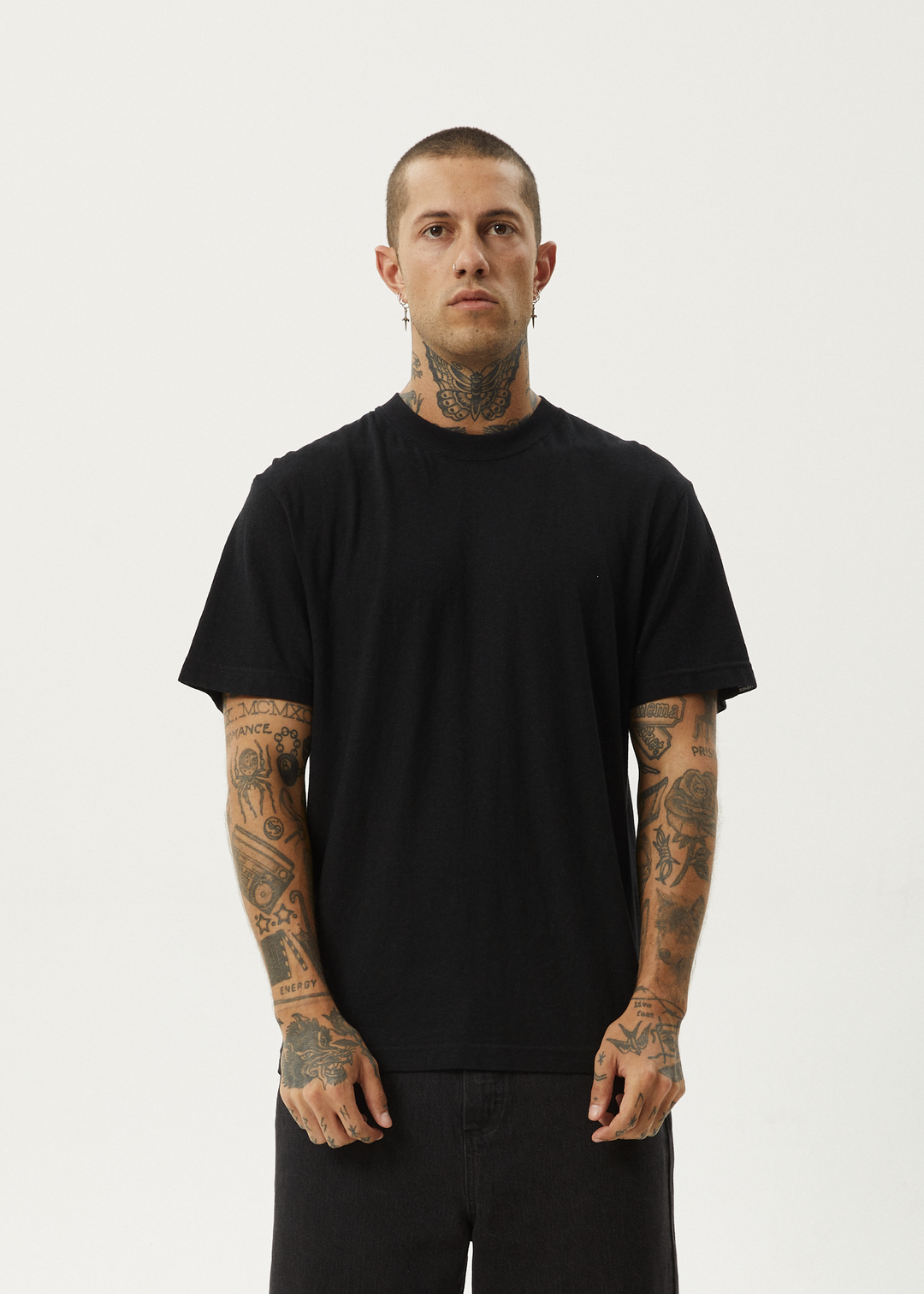 AFENDS Mens Classic - Retro Fit Tee - Black - Sustainable Clothing - Streetwear