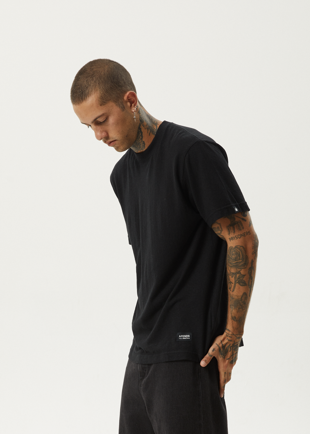 AFENDS Mens Classic - Retro Fit Tee - Black - Sustainable Clothing - Streetwear