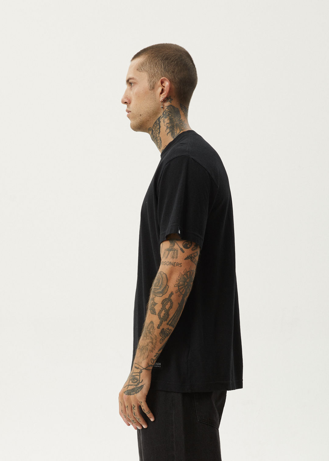 AFENDS Mens Classic - Retro Fit Tee - Black - Sustainable Clothing - Streetwear