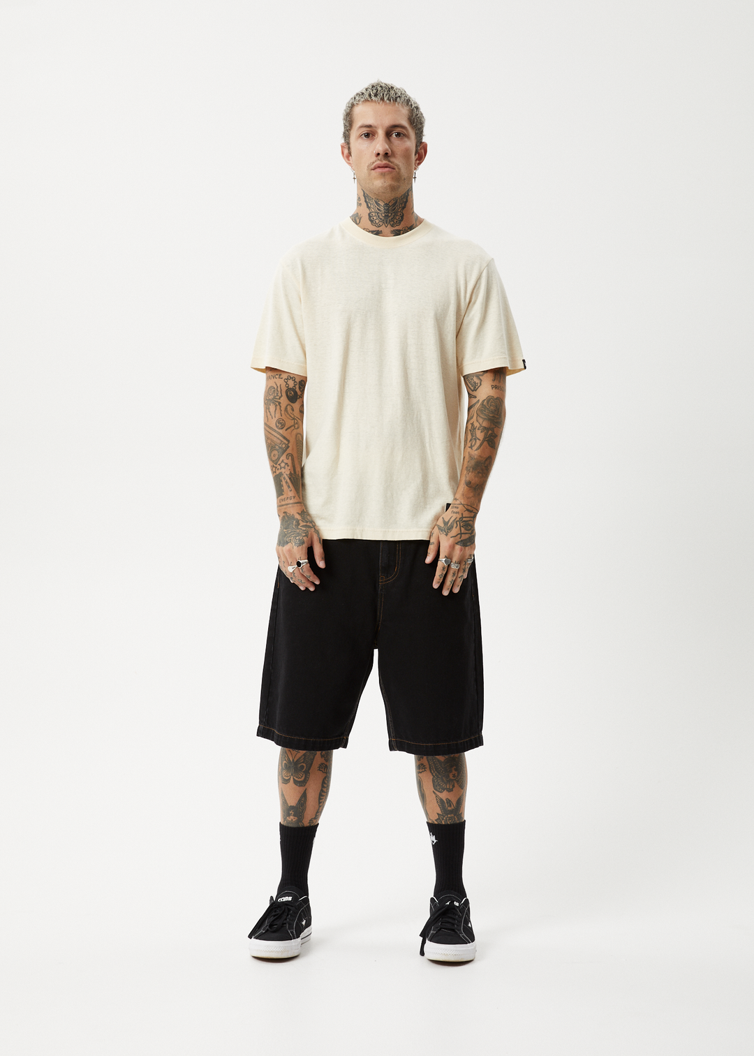 AFENDS Mens Classic - Retro Fit Tee - Sand - Sustainable Clothing - Streetwear