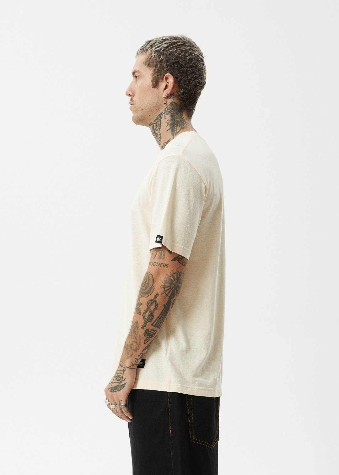 AFENDS Mens Classic - Retro Fit Tee - Sand - Sustainable Clothing - Streetwear