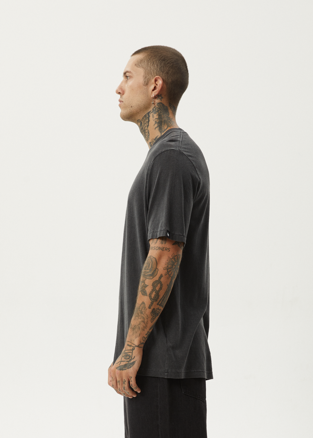 AFENDS Mens Classic - Retro Fit Tee - Stone Black - Sustainable Clothing - Streetwear