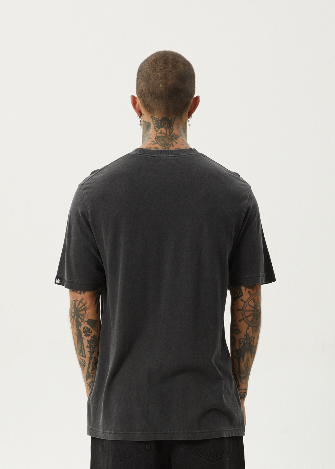 AFENDS Mens Classic - Retro Fit Tee - Stone Black - Sustainable Clothing - Streetwear