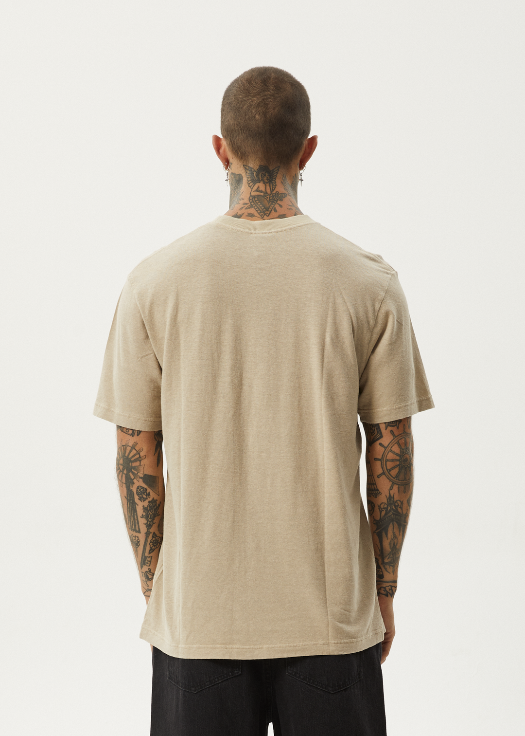 AFENDS Mens Classic - Retro Fit Tee - Taupe - Sustainable Clothing - Streetwear