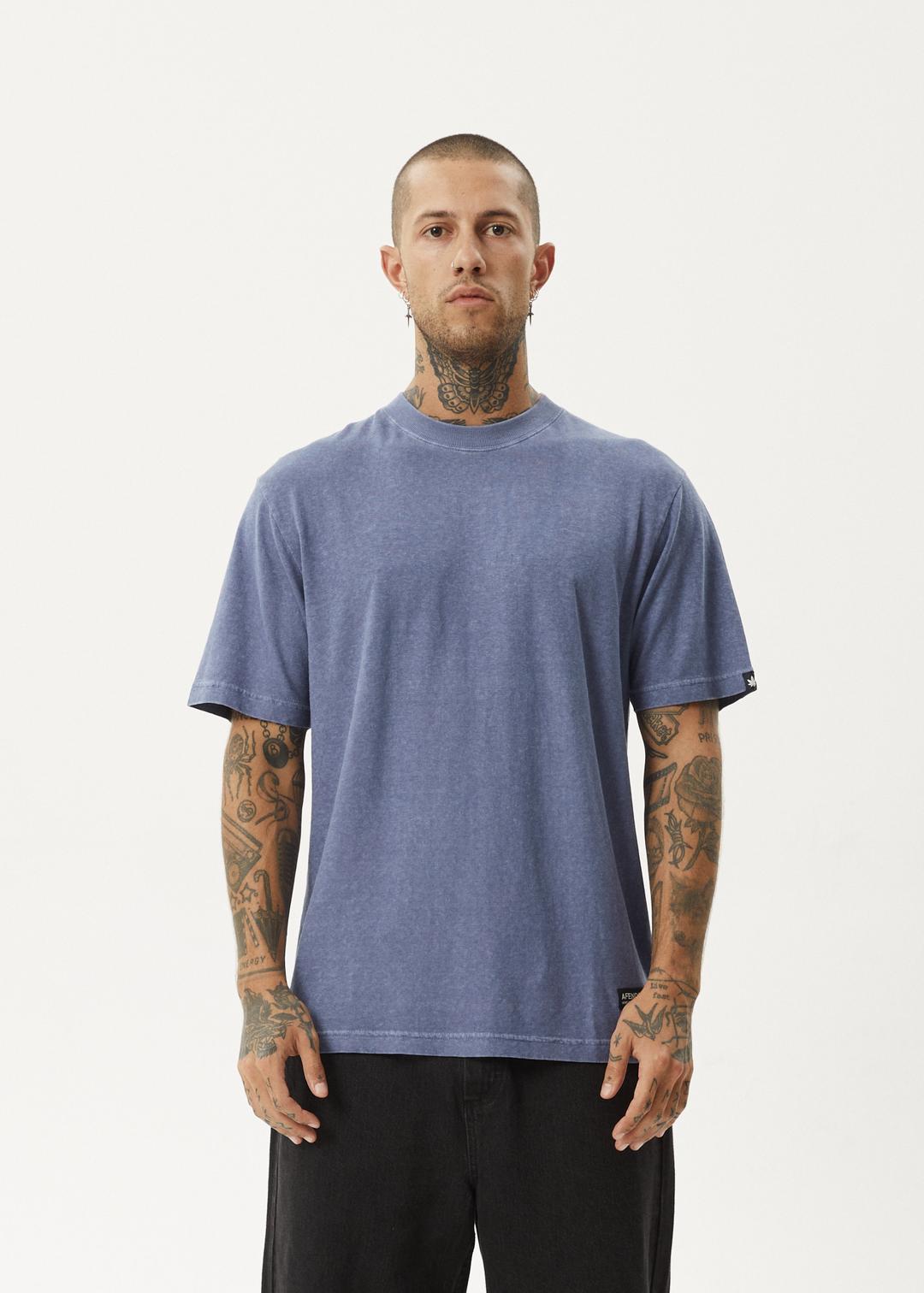 AFENDS Mens Classic - Retro Fit Tee - Washed Marlin - Sustainable Clothing - Streetwear