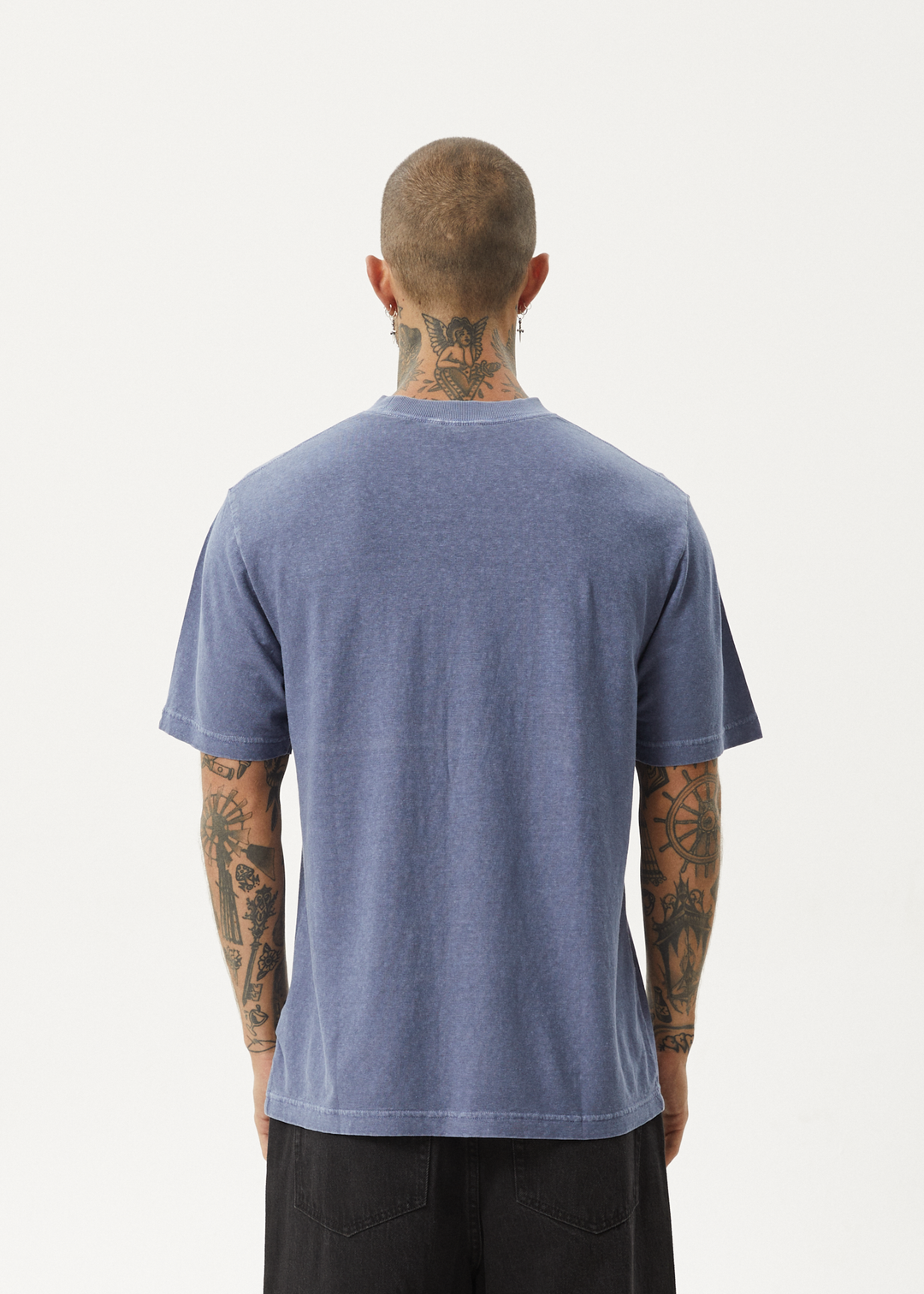 AFENDS Mens Classic - Retro Fit Tee - Washed Marlin - Sustainable Clothing - Streetwear