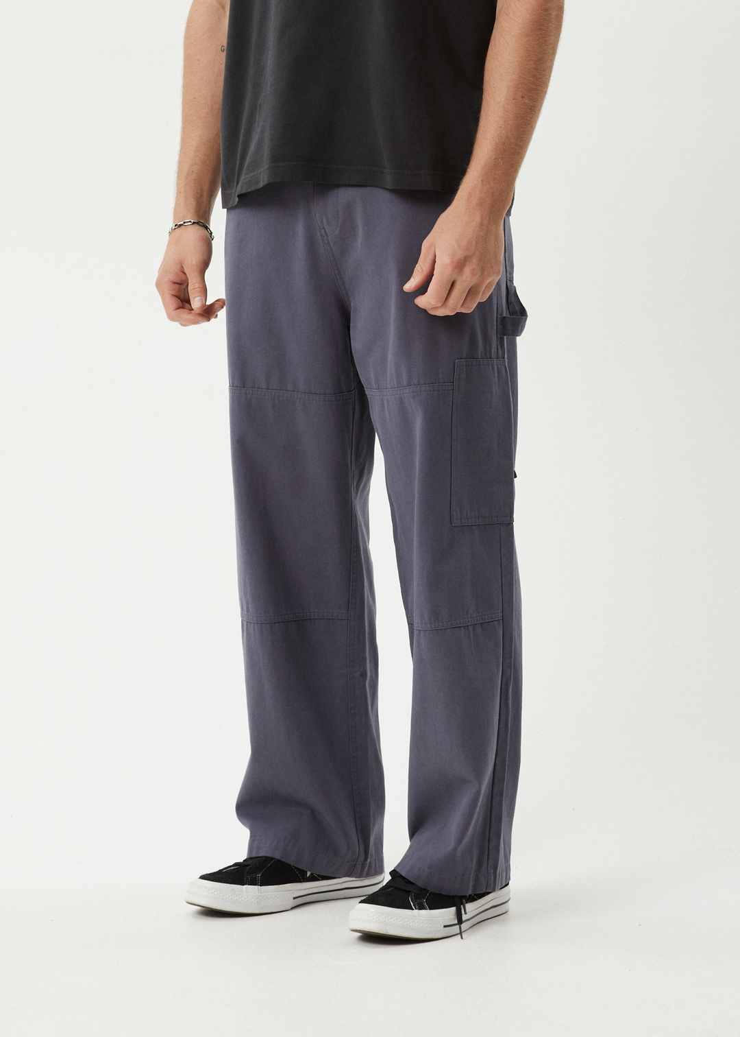 AFENDS Mens Richmond - Canvas Carpenter Pants - Marlin - Sustainable Clothing - Streetwear