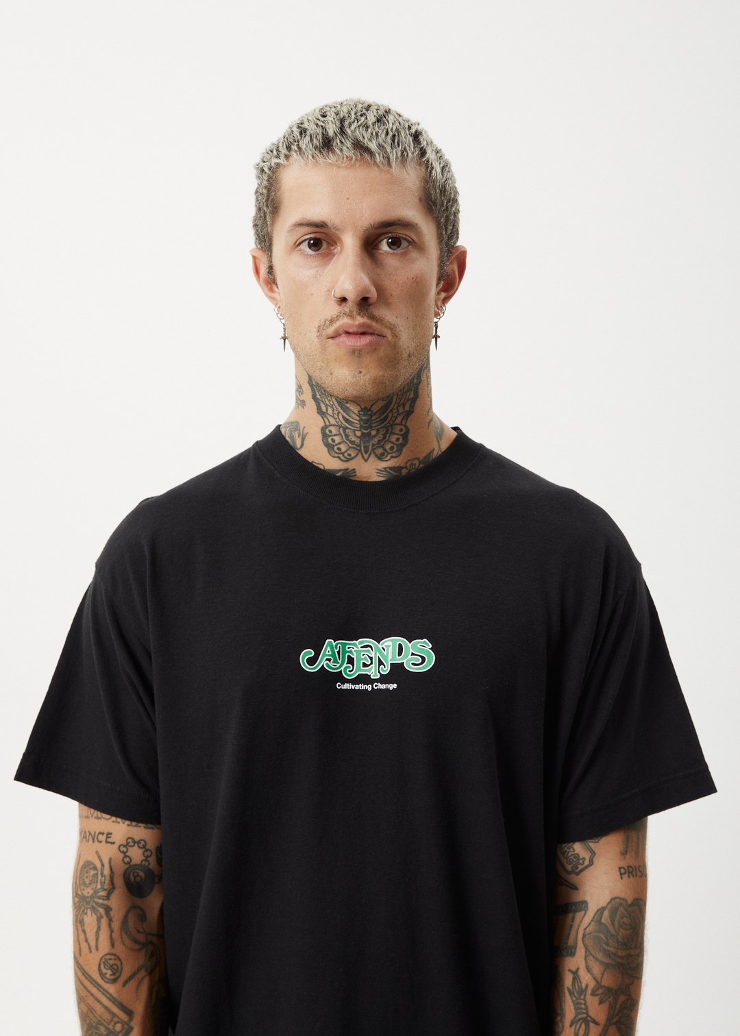 AFENDS Mens Break Through - Boxy T-Shirt - Black - Sustainable Clothing - Streetwear