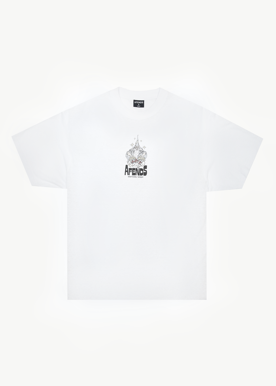 AFENDS Mens Magic Wizzo - Boxy T-Shirt - White - Sustainable Clothing - Streetwear