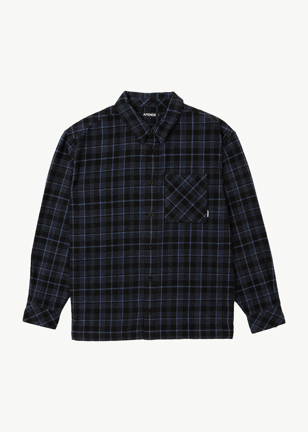 AFENDS Mens Questions - Flannel Shirt - Dusk Check - Sustainable Clothing - Streetwear