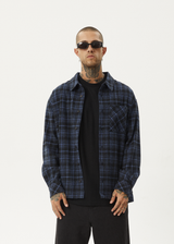 AFENDS Mens Questions - Flannel Shirt - Dusk Check - Afends mens questions   flannel shirt   dusk check   sustainable clothing   streetwear