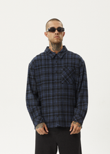 AFENDS Mens Questions - Flannel Shirt - Dusk Check - Afends mens questions   flannel shirt   dusk check   sustainable clothing   streetwear