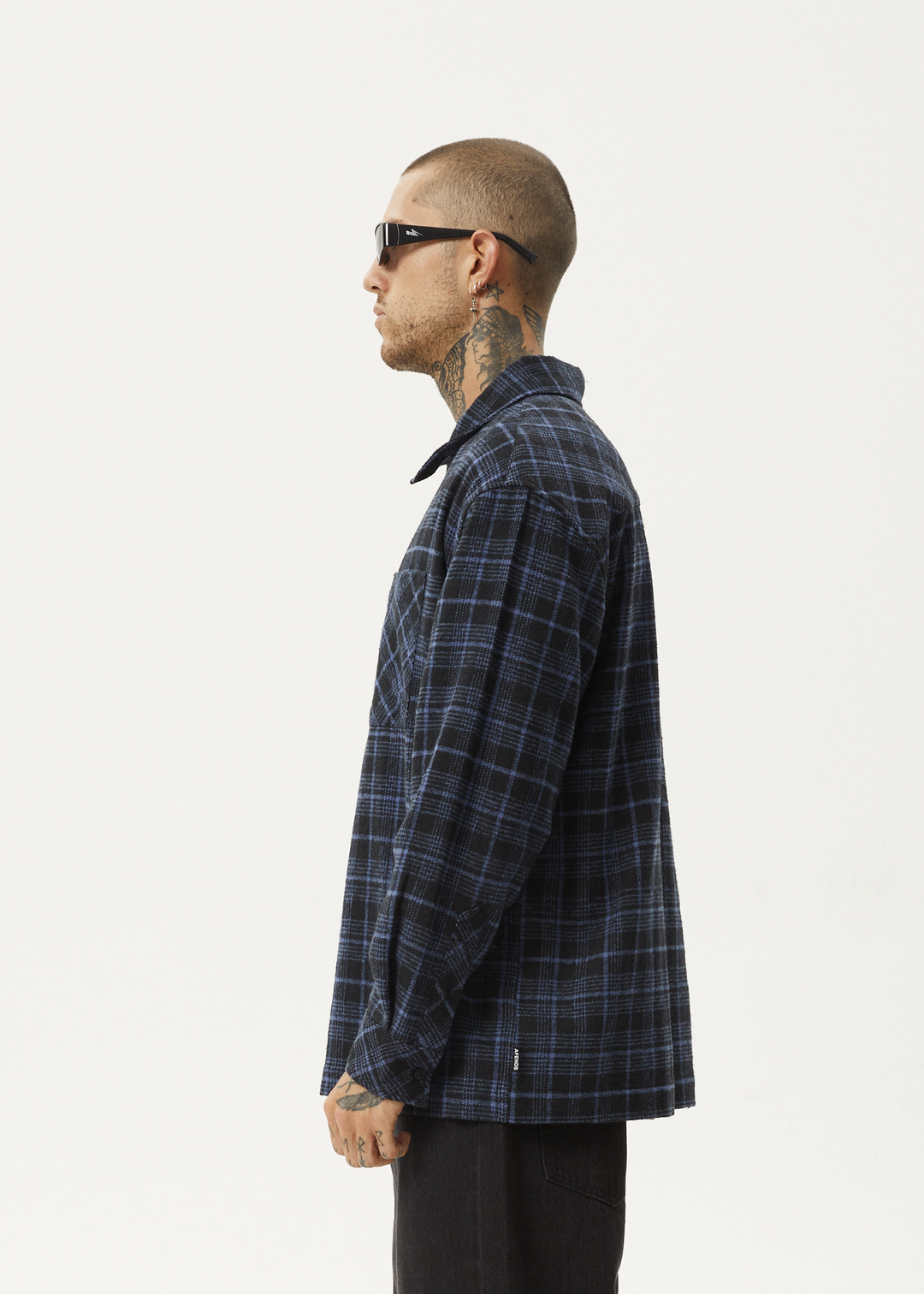 AFENDS Mens Questions - Flannel Shirt - Dusk Check - Sustainable Clothing - Streetwear