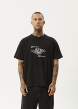 AFENDS Mens Bad Luck - Heavy Boxy Fit Tee - Black - Afends mens bad luck   heavy boxy fit tee   black   sustainable clothing   streetwear