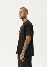 AFENDS Mens Bad Luck - Heavy Boxy Fit Tee - Black - Afends mens bad luck   heavy boxy fit tee   black   sustainable clothing   streetwear