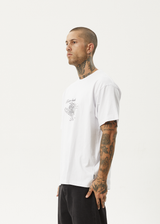 AFENDS Mens Bad Luck - Heavy Boxy Fit Tee - White - Afends mens bad luck   heavy boxy fit tee   white   sustainable clothing   streetwear