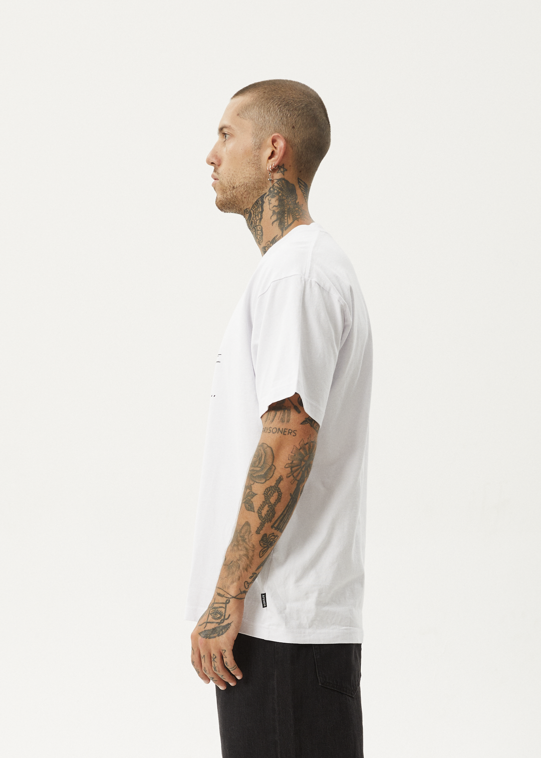 AFENDS Mens Bad Luck - Heavy Boxy Fit Tee - White - Sustainable Clothing - Streetwear