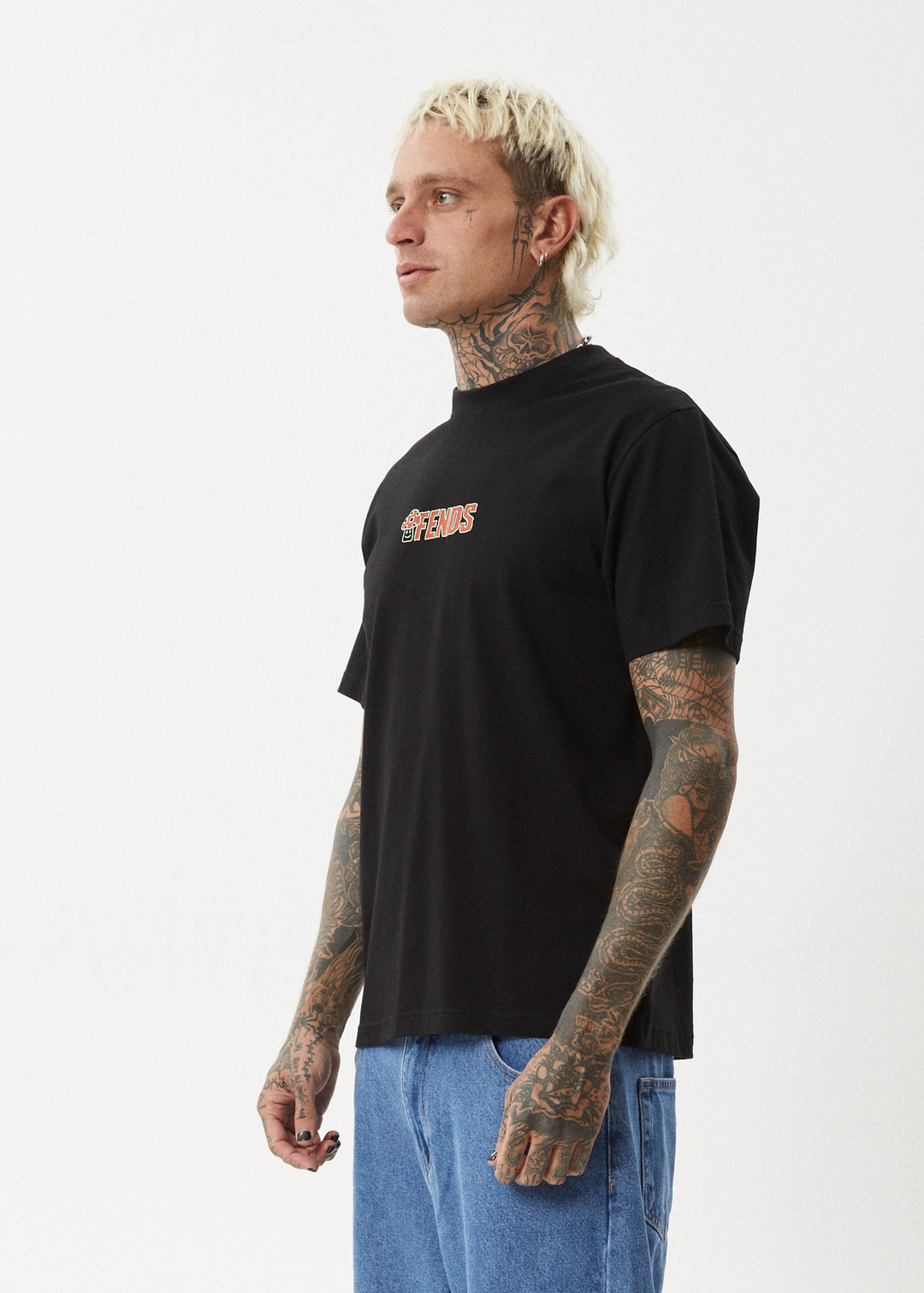 AFENDS Mens Dosed - Retro Fit Tee - Black - Sustainable Clothing - Streetwear