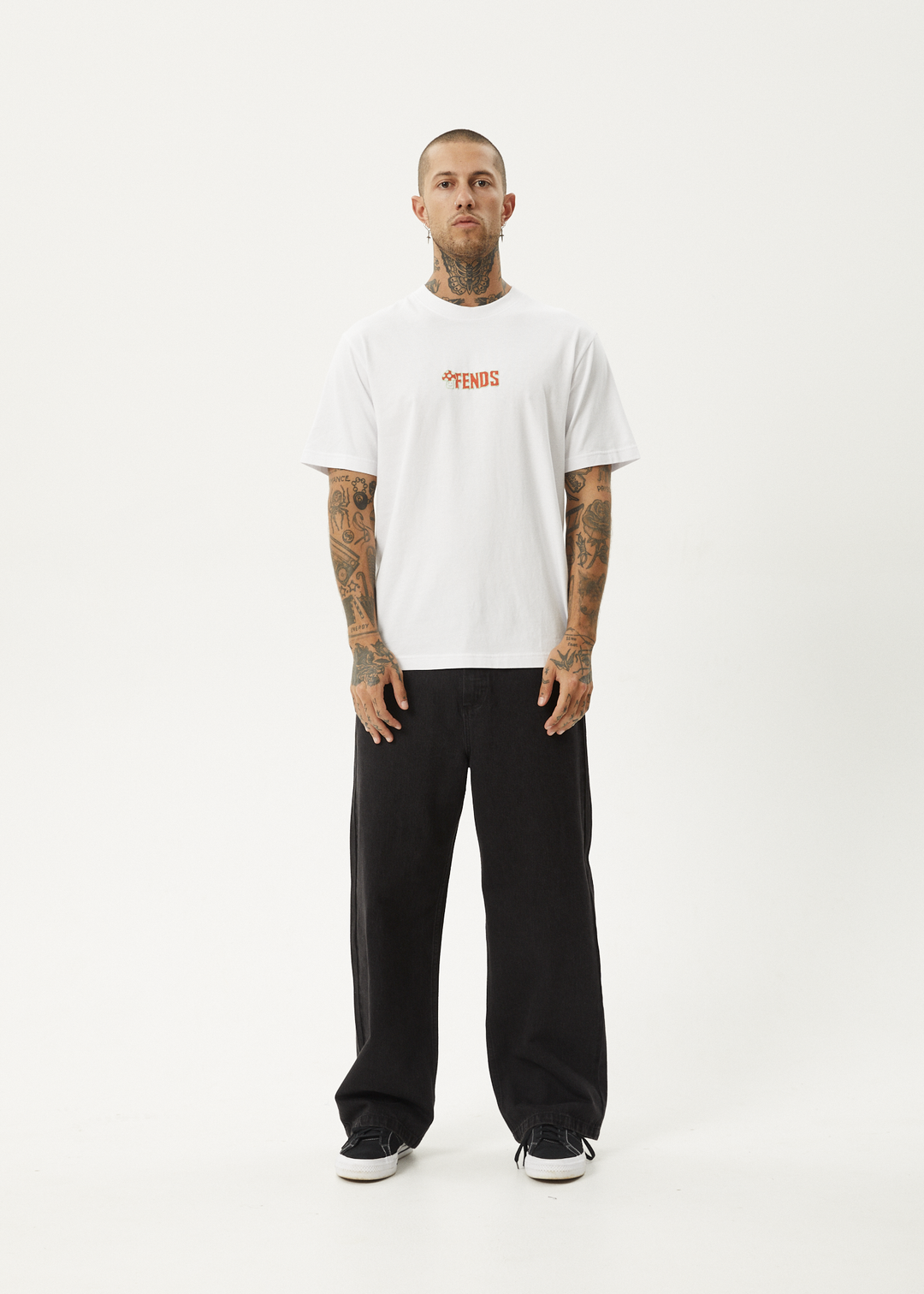 AFENDS Mens Dosed - Retro Fit Tee - White - Sustainable Clothing - Streetwear