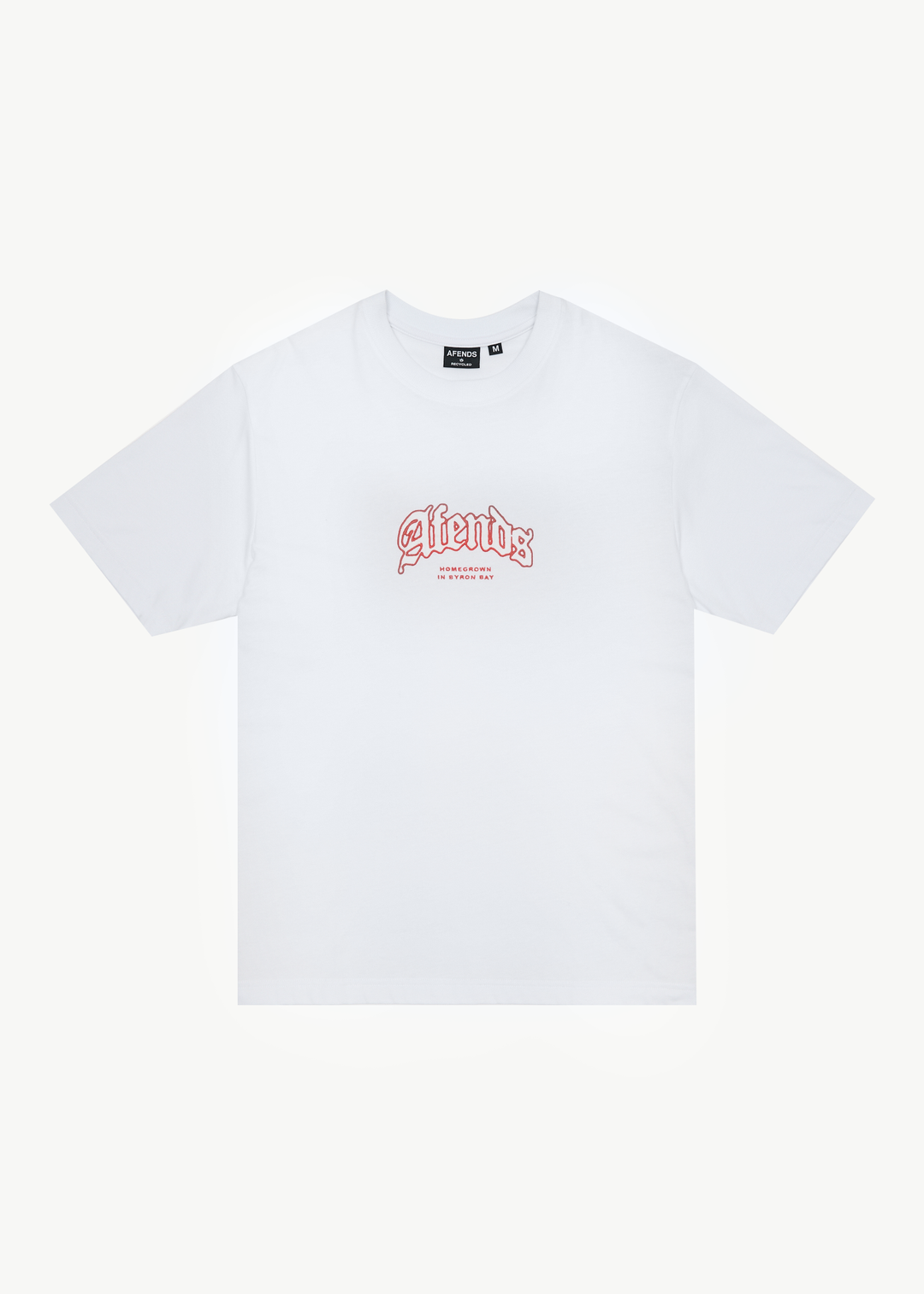 AFENDS Mens Home - Retro Fit Tee - White - Sustainable Clothing - Streetwear