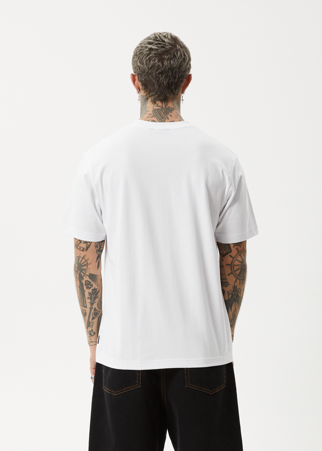 AFENDS Mens Home - Retro Fit Tee - White - Sustainable Clothing - Streetwear