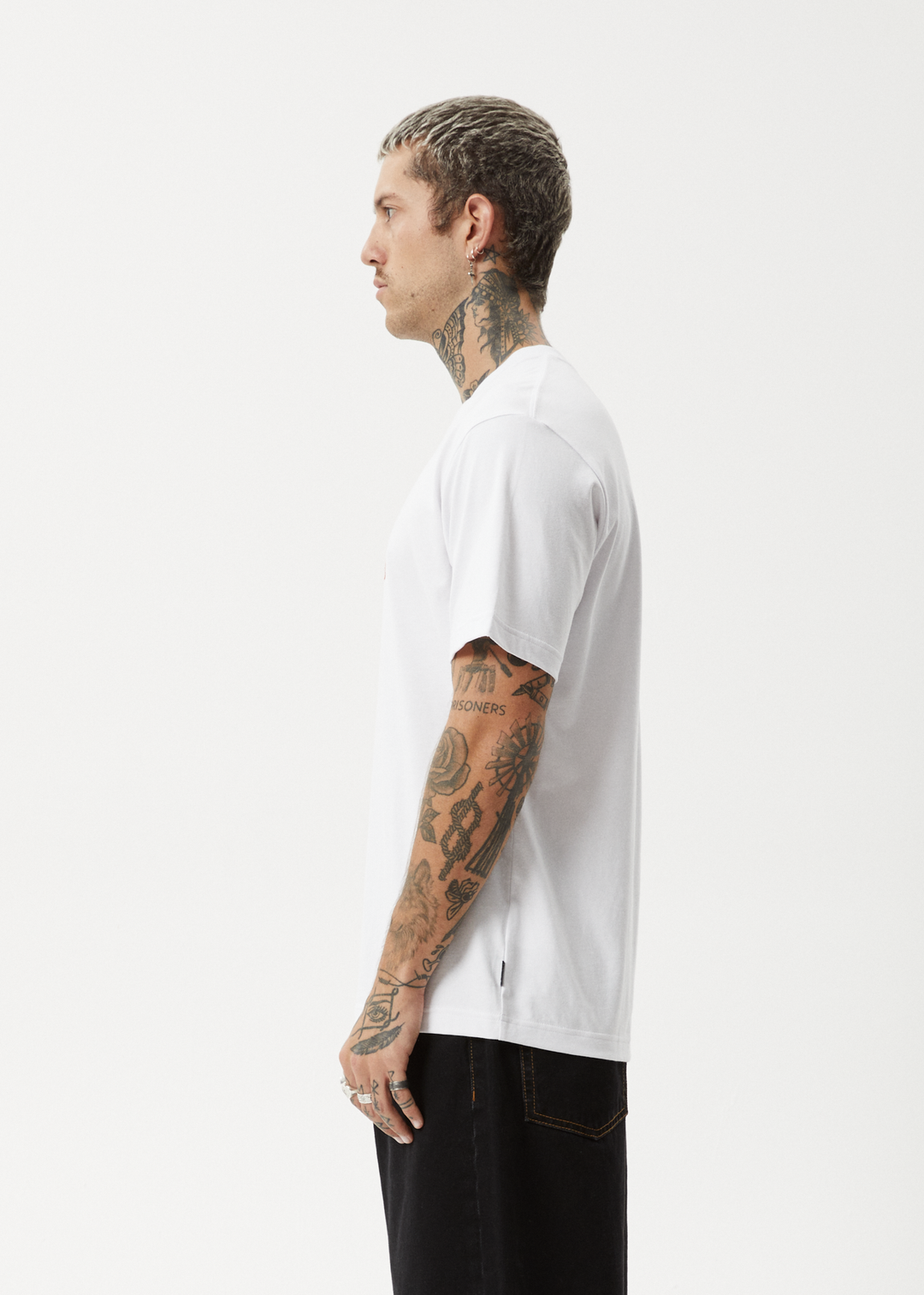 AFENDS Mens Home - Retro Fit Tee - White - Sustainable Clothing - Streetwear