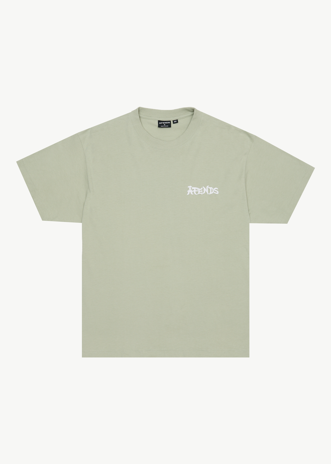 AFENDS Mens Destroyer - Boxy Fit Tee - Eucalyptus - Sustainable Clothing - Streetwear