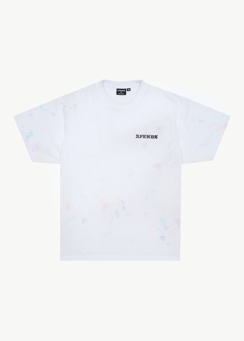 AFENDS Mens Tie Die - Boxy Fit Tee - White