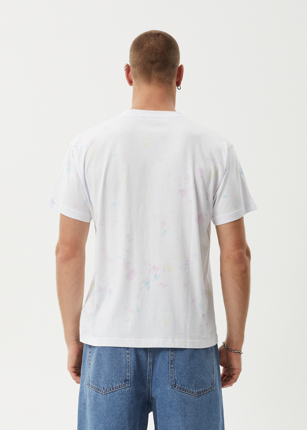 AFENDS Mens Tie Die - Boxy Fit Tee - White - Sustainable Clothing - Streetwear