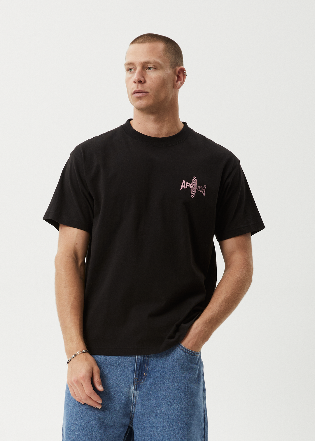 AFENDS Mens Altered - Heavy Weight Boxy Fit Tee - Black - Sustainable Clothing - Streetwear