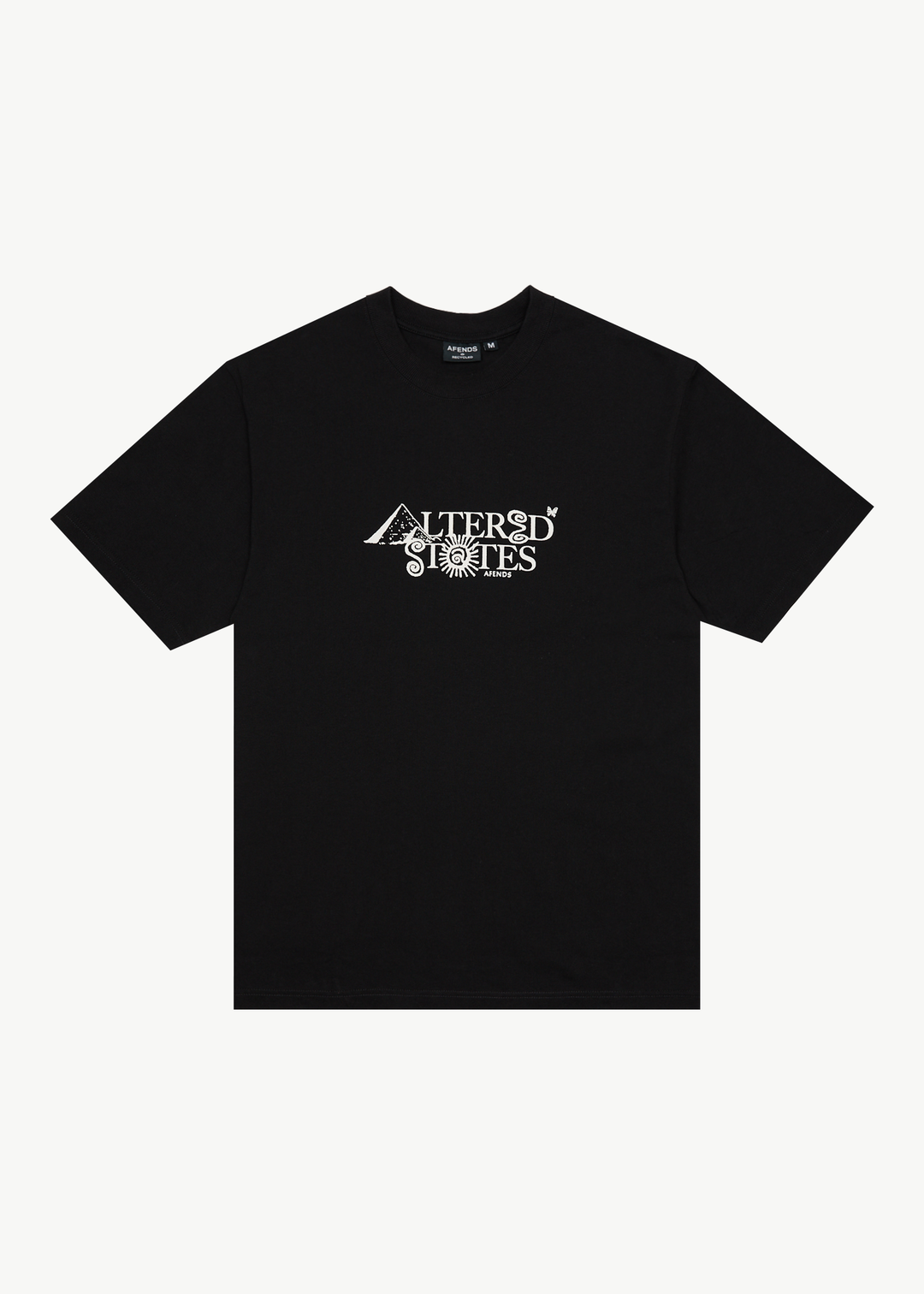 AFENDS Mens Deep State - Heavy Weight Retro Fit Tee - Black - Sustainable Clothing - Streetwear