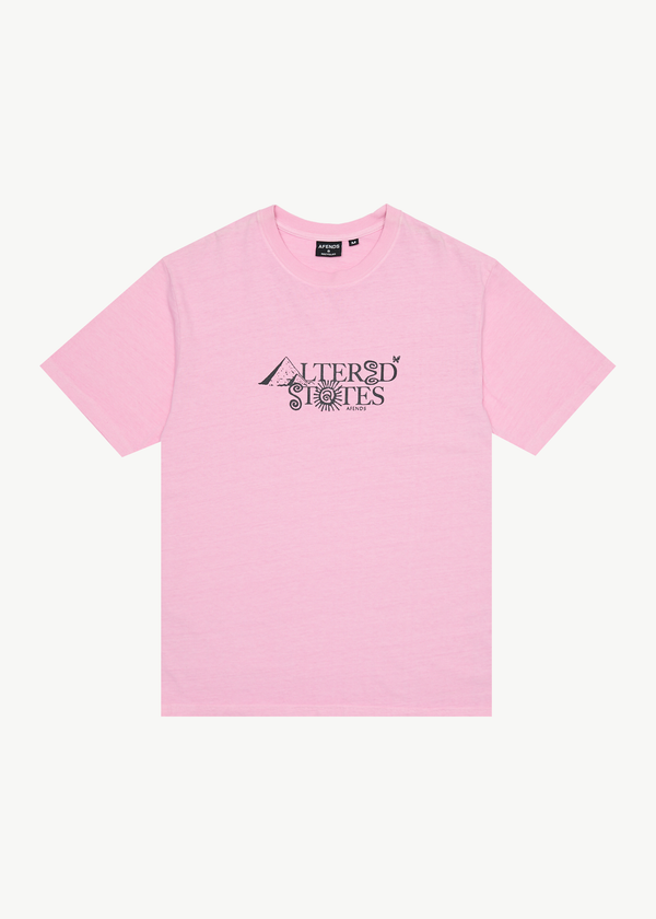 AFENDS Mens Deep State - Heavy Weight Retro Fit Tee - Vintage Pink