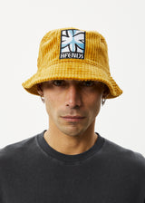 Afends Unisex Waterfall - Corduroy Bucket Hat - Mustard - Afends unisex waterfall   corduroy bucket hat   mustard   sustainable clothing   streetwear
