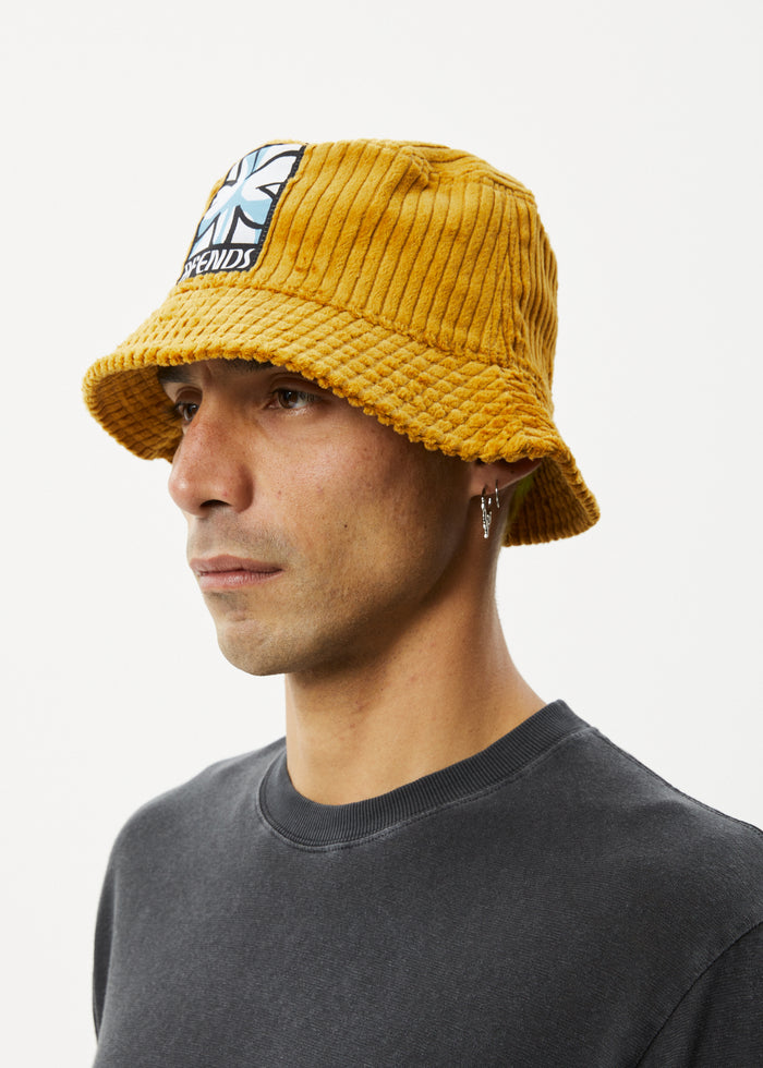 Afends Unisex Waterfall - Corduroy Bucket Hat - Mustard - Sustainable Clothing - Streetwear