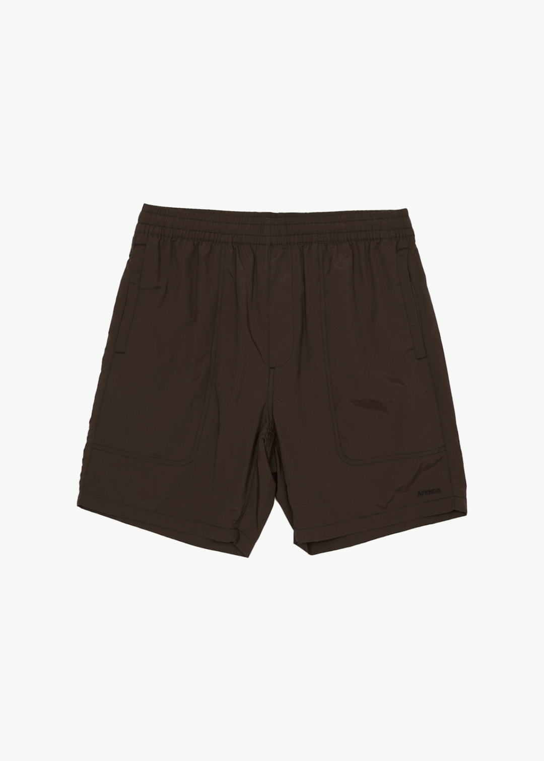 AFENDS Mens Baywatch - Swim Shorts 18" - Coffee - Sustainable Clothing - Streetwear